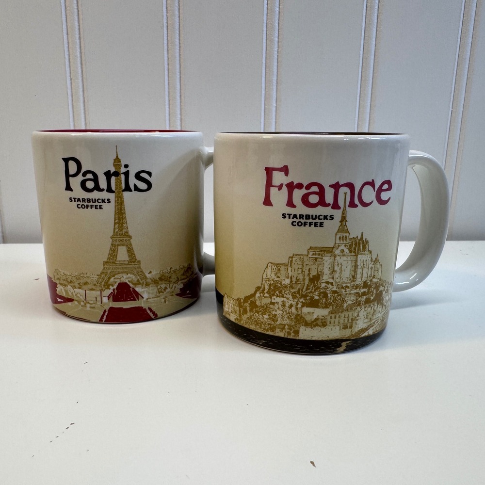 Starbucks Espresso Mug Set 3oz Paris France Global Icon Series 2013 Travel Decor